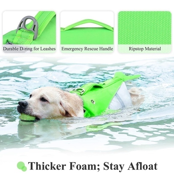DOG Life Vest Bright Green - Picture 2 of 9